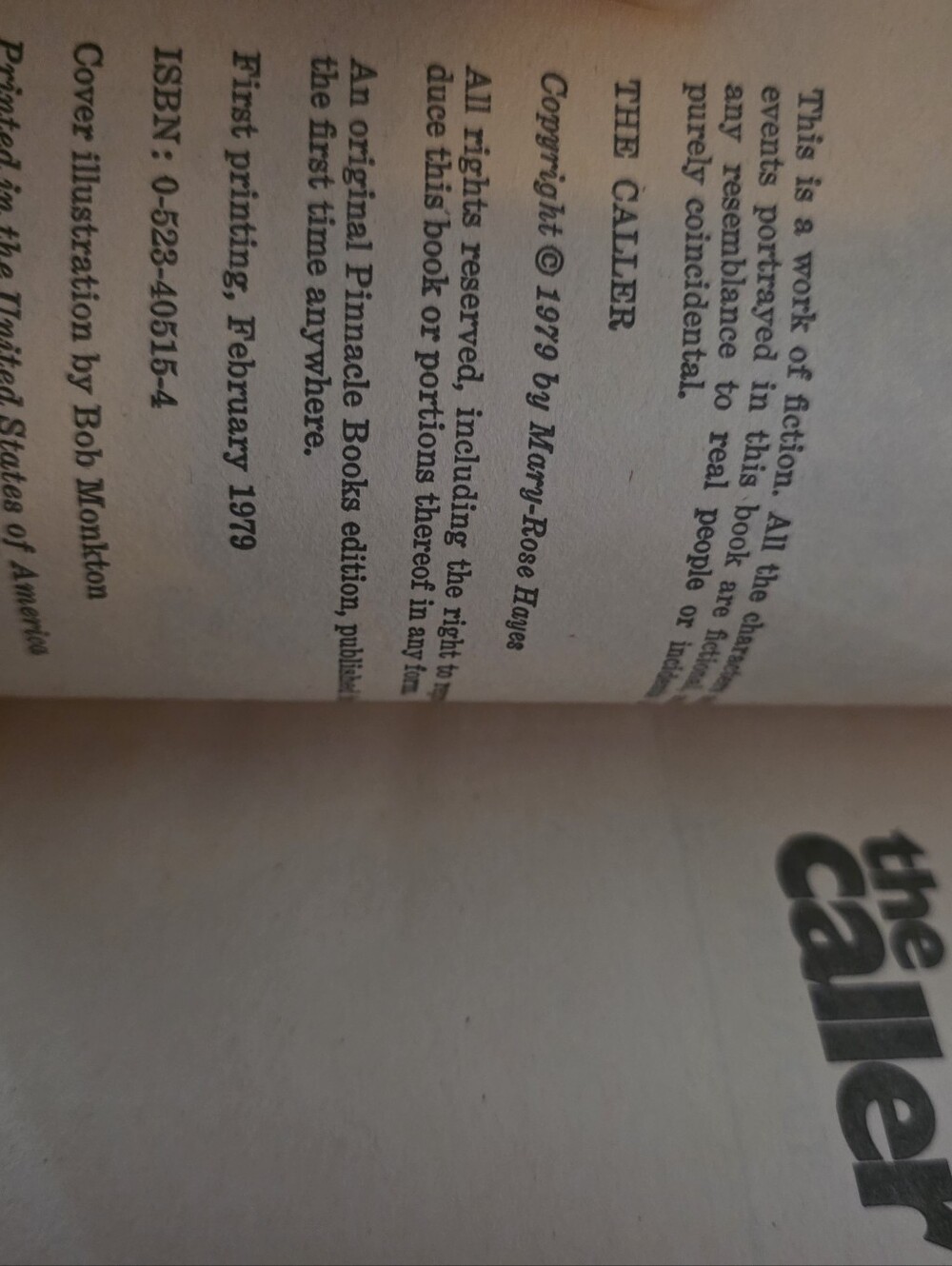 The Caller  - Paperback - Picture 3 of 3